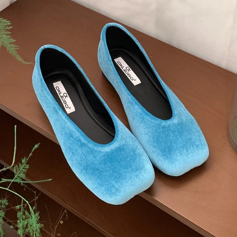 Women Shoes Brand - รองเท้าผู้หญิงแบบสวม แมรี่เจน พื้นนิ่ม สวมใส่สบาย หัวเหลี่ยม รองเท้าแฟชั่นแบรนด์ดังสำหรับผู้หญิง