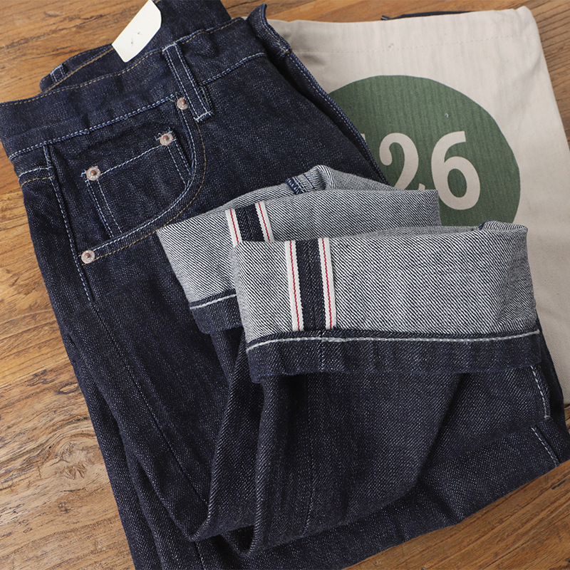 Levis Jeans 501 - Amekaji ผ้าฝ้าย 100% ผู้ชายสีแดงสีขาว Selvedge DENIM