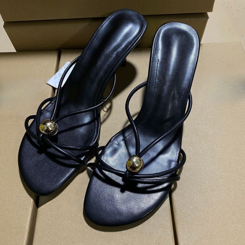 Women Shoes Brand - สายรัดข้ามออกแบบผู้หญิงรองเท้าแตะฤดูร้อนแฟชั่นโลหะตกแต่งเปิดนิ้วเท้าทุกวันรองเท้ารองเท้าส้นสูงรองเท้าสําหรับสุภาพสตรี