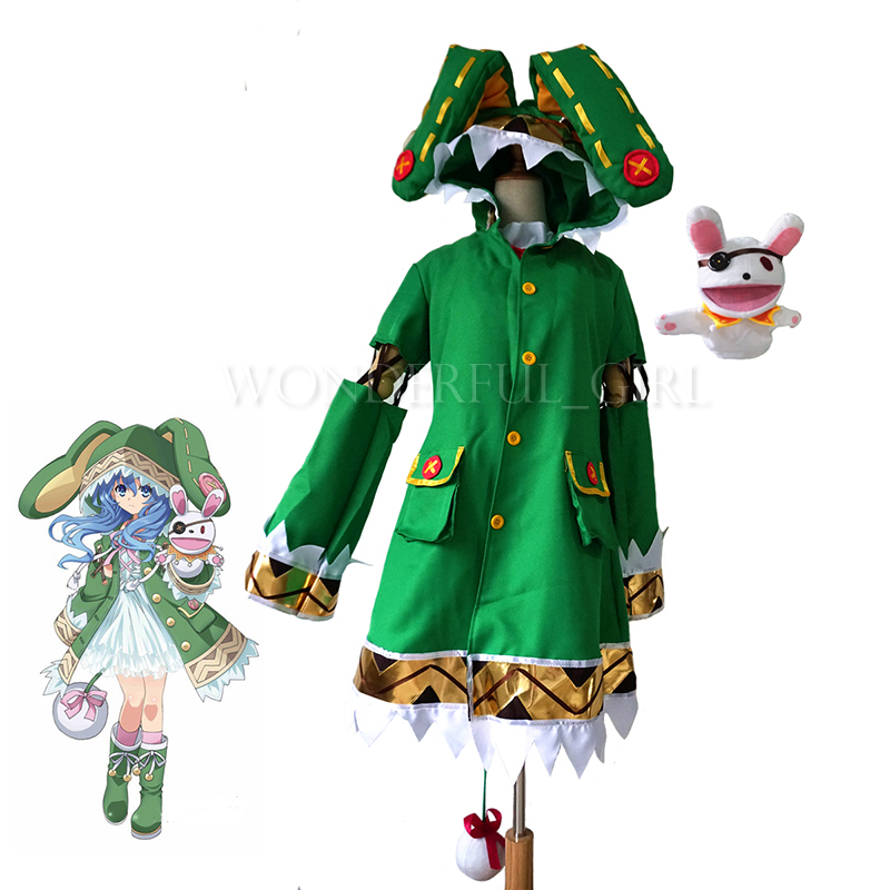 Women Shoes Xxl - วันที่ A Live Yoshino คอสเพลย์เครื่องแต่งกายสีเขียว Hooded