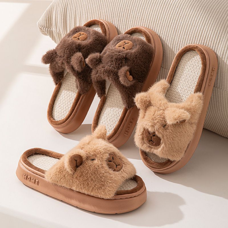 Women'S Shoes Popular - รองเท้าแตะผู้หญิงลายการ์ตูนเฮมพ์ สวมใส่สบายๆ สำหรับฤดูใบไม้ผลิและฤดูร้อน ดีไซน์หรูหรา แฟชั่นรองเท้าผู้หญิงแบบสวมในบ้าน พื้นหนานุ่ม