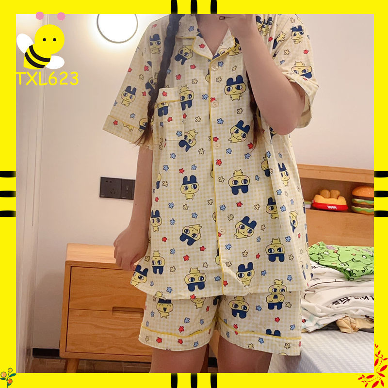 Women Shoes Xxl - ทามาก็อตจิ มาเมจิชุดนอนกางเกงขาสั้นผ้าฝ้ายแท้สำหรับผู้หญิงฤดูร้อนชุดนอนอะนิเมะญี่ปุ่นการ์ตูนชุดนอน