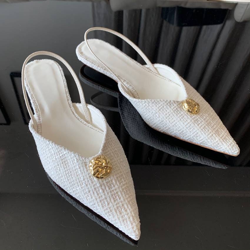 Women Shoes Brand - รองเท้าส้นเตี้ยแบบสวม รุ่นใหม่ ปี 2025 สำหรับผู้หญิง ดีไซน์หัวแหลม