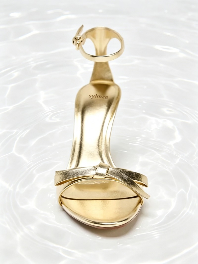 Elegant Golden Bow รองเท้าส้นส - Women Shoes Brand บทวิจารณ์และราคา