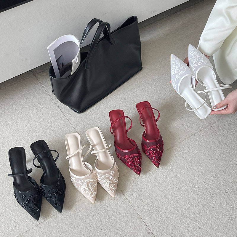 รองเท้าส้นสูงแบบสลิงแบ็ค ดีไซน - Women Shoes Brand บทวิจารณ์และราคา