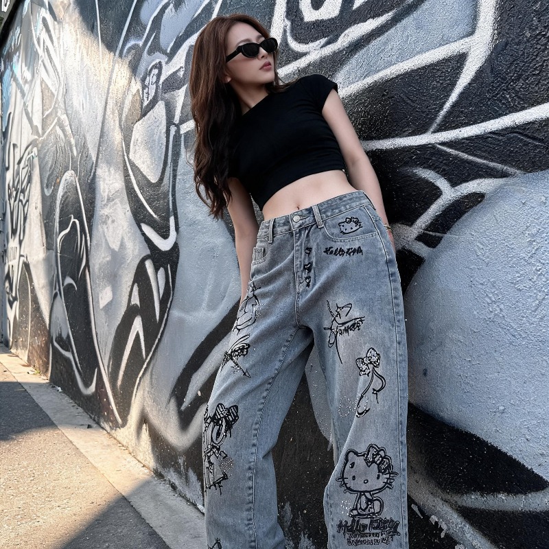 กางเกงยีนส์สไตล์การ์ตูนน่ารัก  - Women Shoes Xxl บทวิจารณ์และราคา
