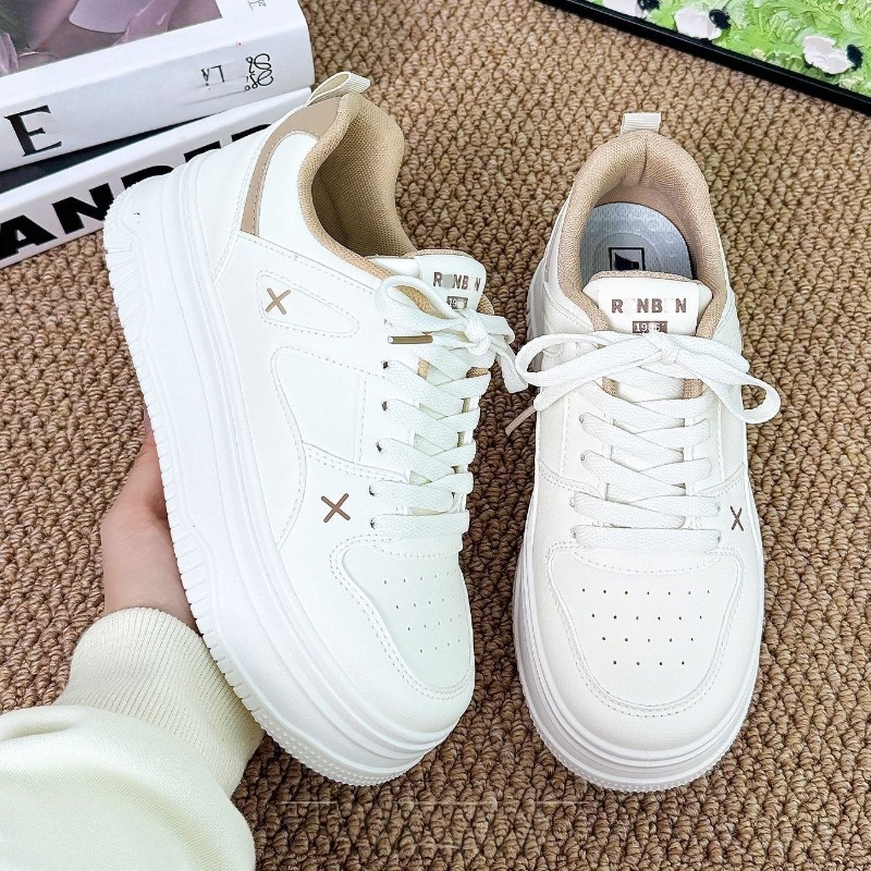 รองเท้าผ้าใบสีขาวระบายอากาศดี  - Women'S Shoes Back To School บทวิจารณ์และราคา