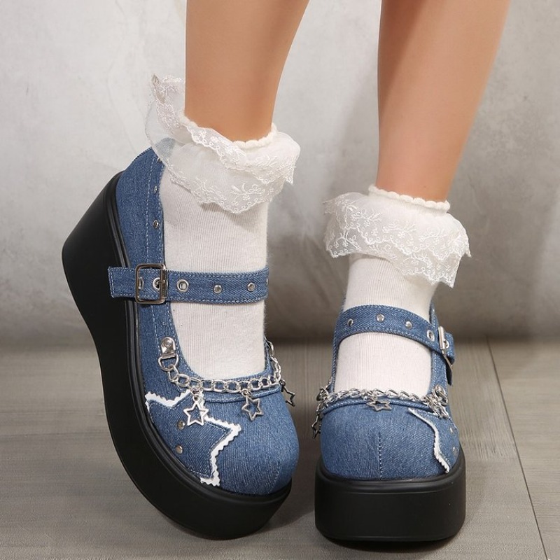 รองเท้าแพลตฟอร์มโซ่โลหะโลลิต้า - Women'S Shoes Back To School บทวิจารณ์และราคา