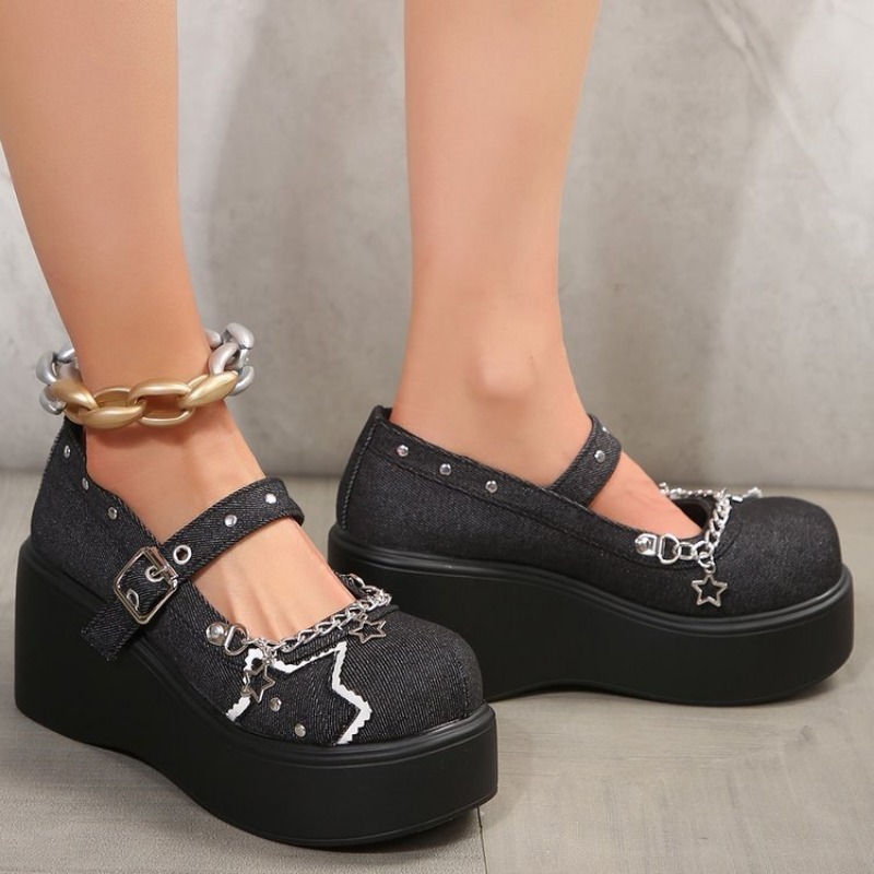 รองเท้าแพลตฟอร์มโซ่โลหะโลลิต้า - Women'S Shoes Back To School บทวิจารณ์และราคา