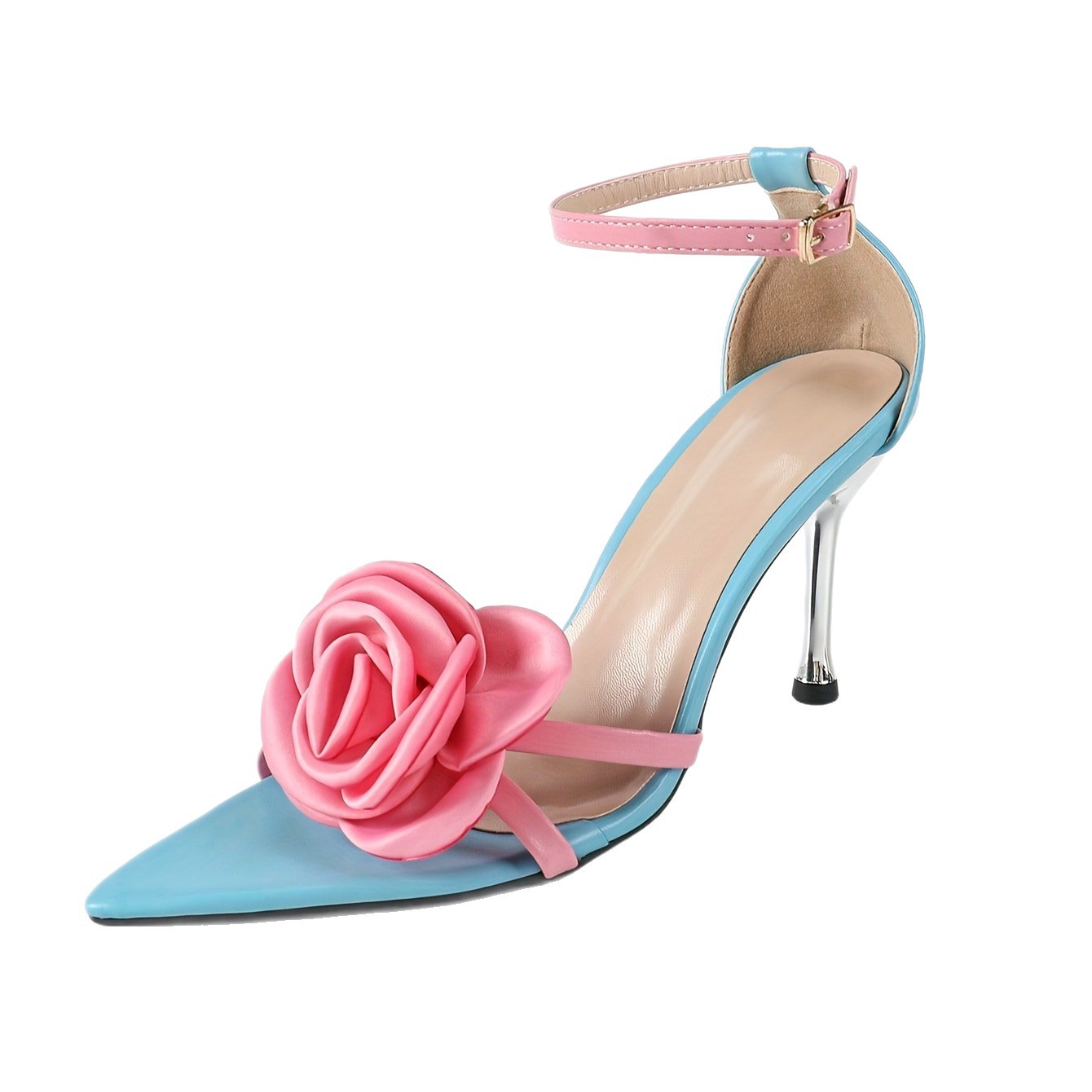 รองเท้าส้นสูงสีชมพูประดับดอกไม - Women'S Shoes Back To School บทวิจารณ์และราคา