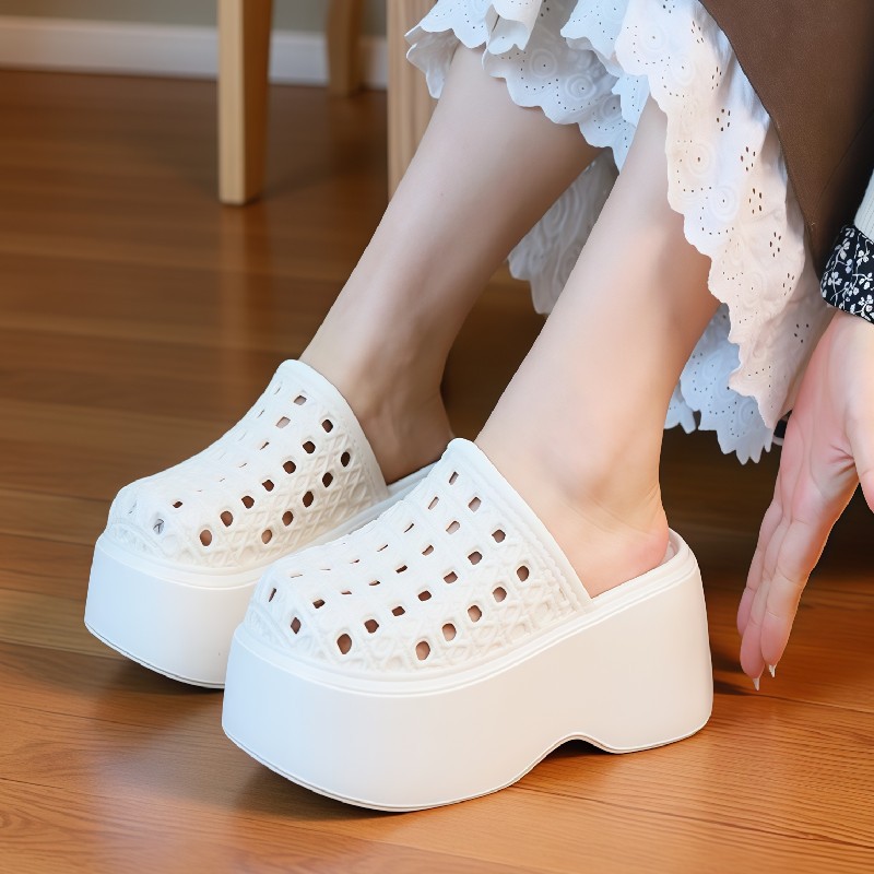 รองเท้าแตะส้นหนา 7 ซม. แบบมีรู - Platform Sneakers Chunky บทวิจารณ์และราคา