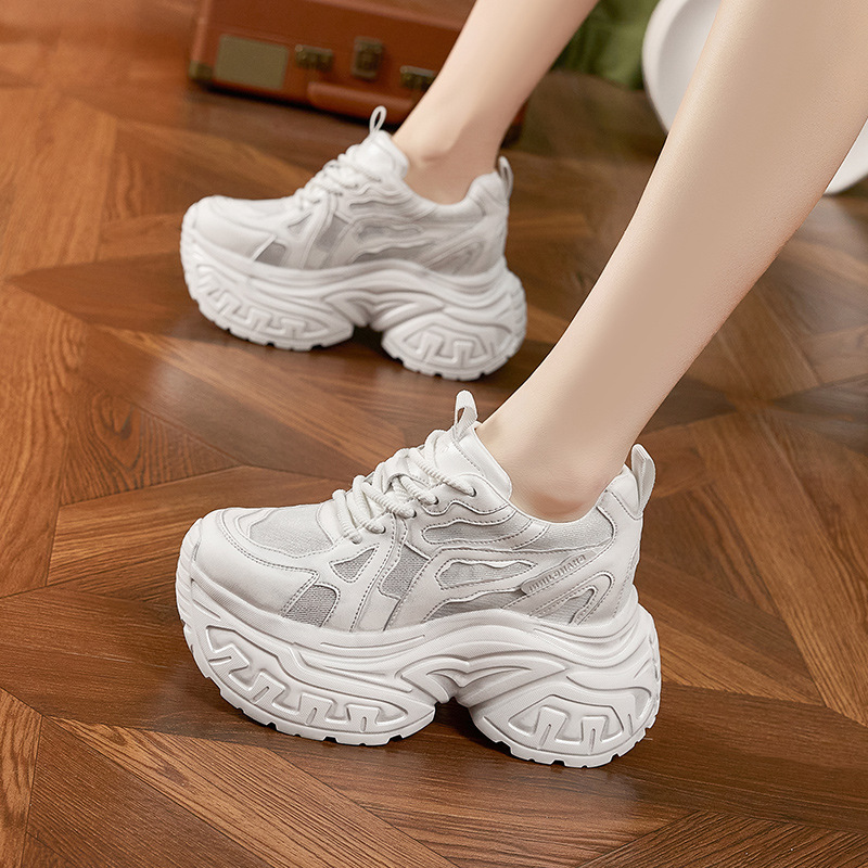 รองเท้าผ้าใบแฟชั่นผู้หญิงแบบหน - Platform Sneakers Chunky บทวิจารณ์และราคา