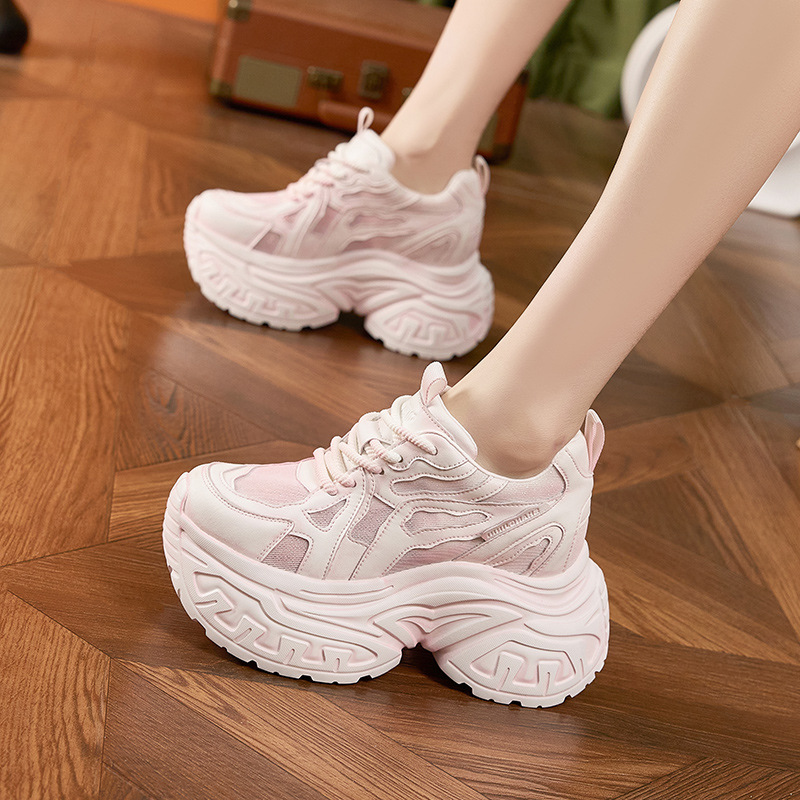 รองเท้าผ้าใบแฟชั่นผู้หญิงแบบหน - Platform Sneakers Chunky บทวิจารณ์และราคา