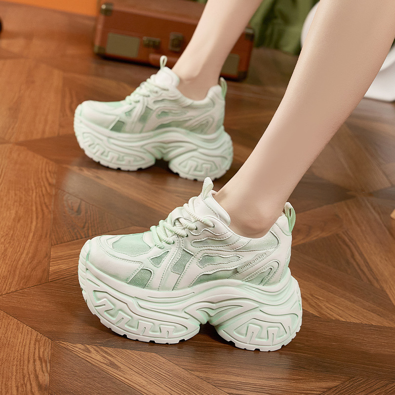 รองเท้าผ้าใบแฟชั่นผู้หญิงแบบหน - Platform Sneakers Chunky บทวิจารณ์และราคา