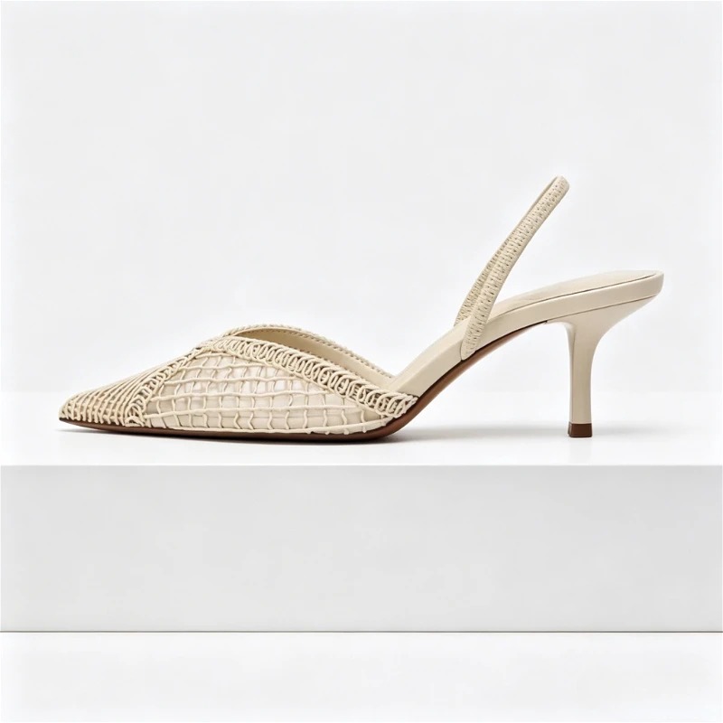 ตาข่ายทอรองเท้าส้นสูงรองเท้าแต - Women Shoes Brand บทวิจารณ์และราคา